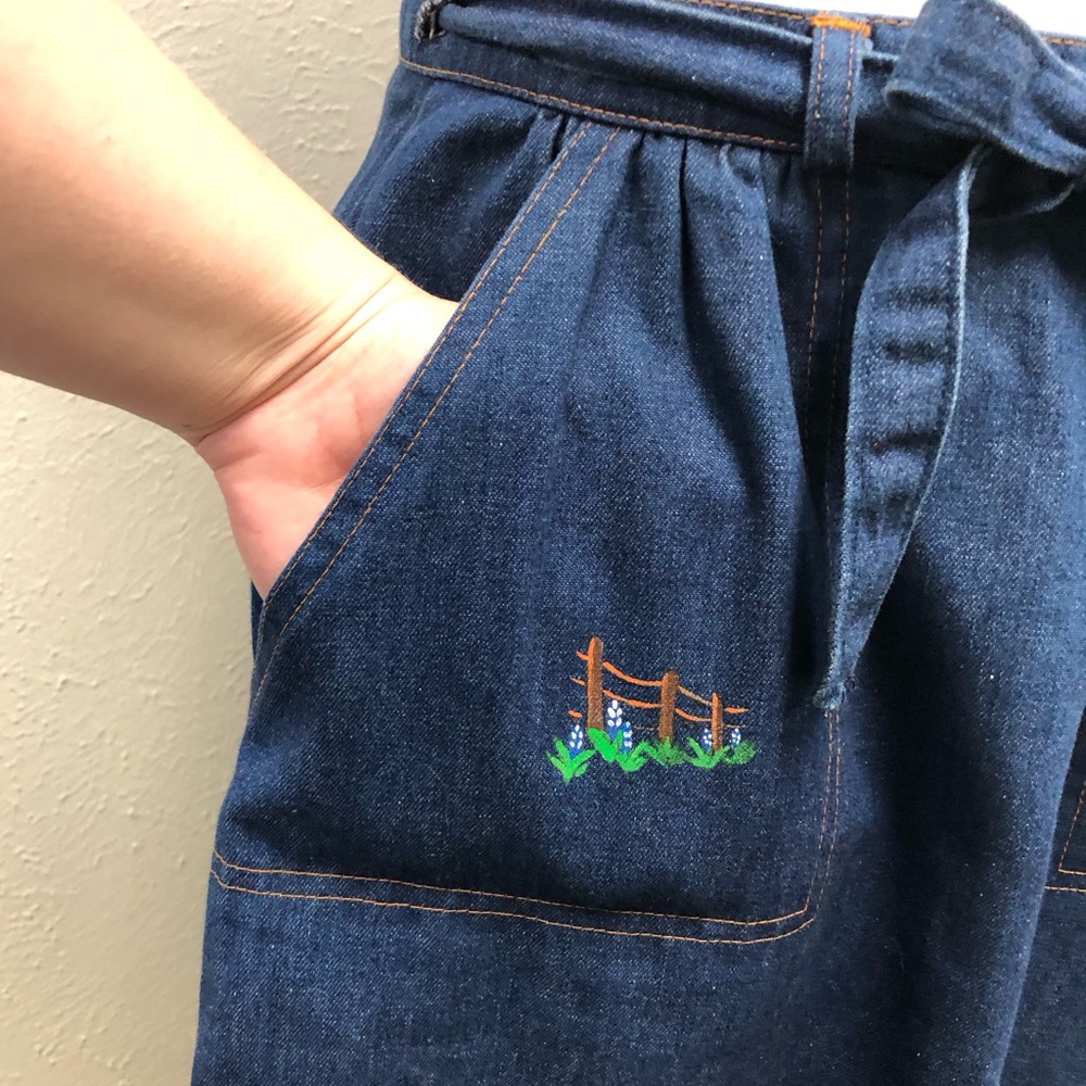 EUC Vintage Hamilton of Texas western style painted denim wrap skirt - Small - Picture 7 of 9